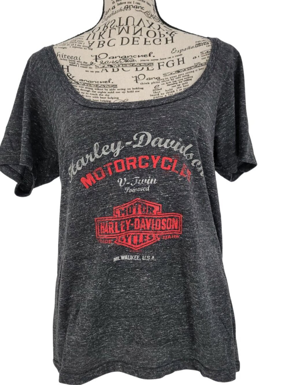 Harley Davidson 2XL Gray Charcoal Burnout Biker Graphic Tee Red Rock Las Vegas